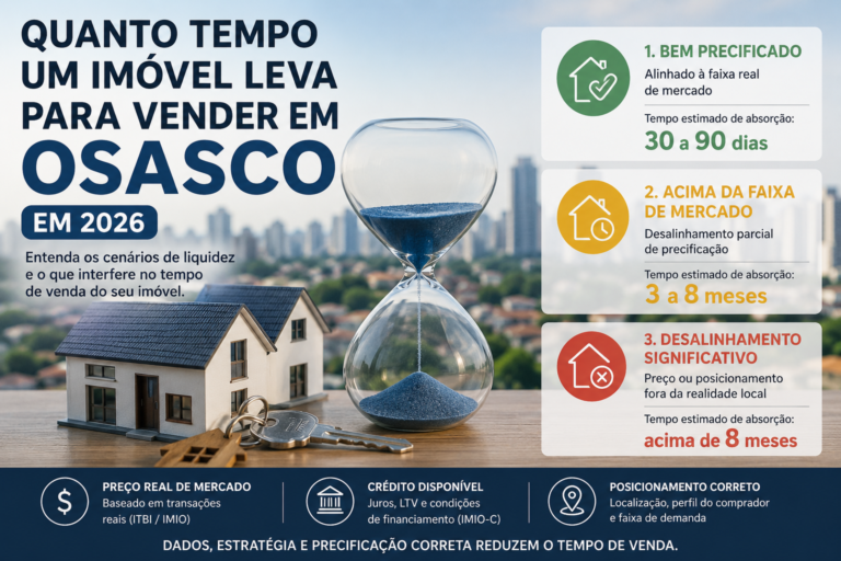 Quanto tempo um imóvel leva para vender em Osasco em 2026?